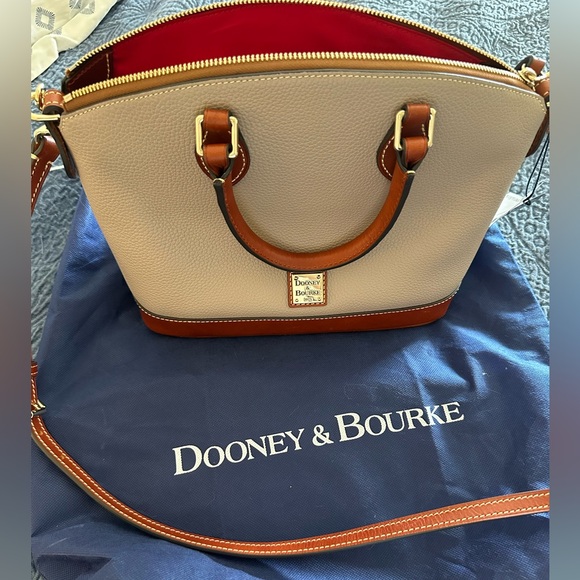 Dooney and Bourke Pebble Grain Darcy Satchel in Taupe - Picture 7 of 7